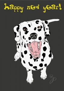 happy new year | illustration dalmatiner